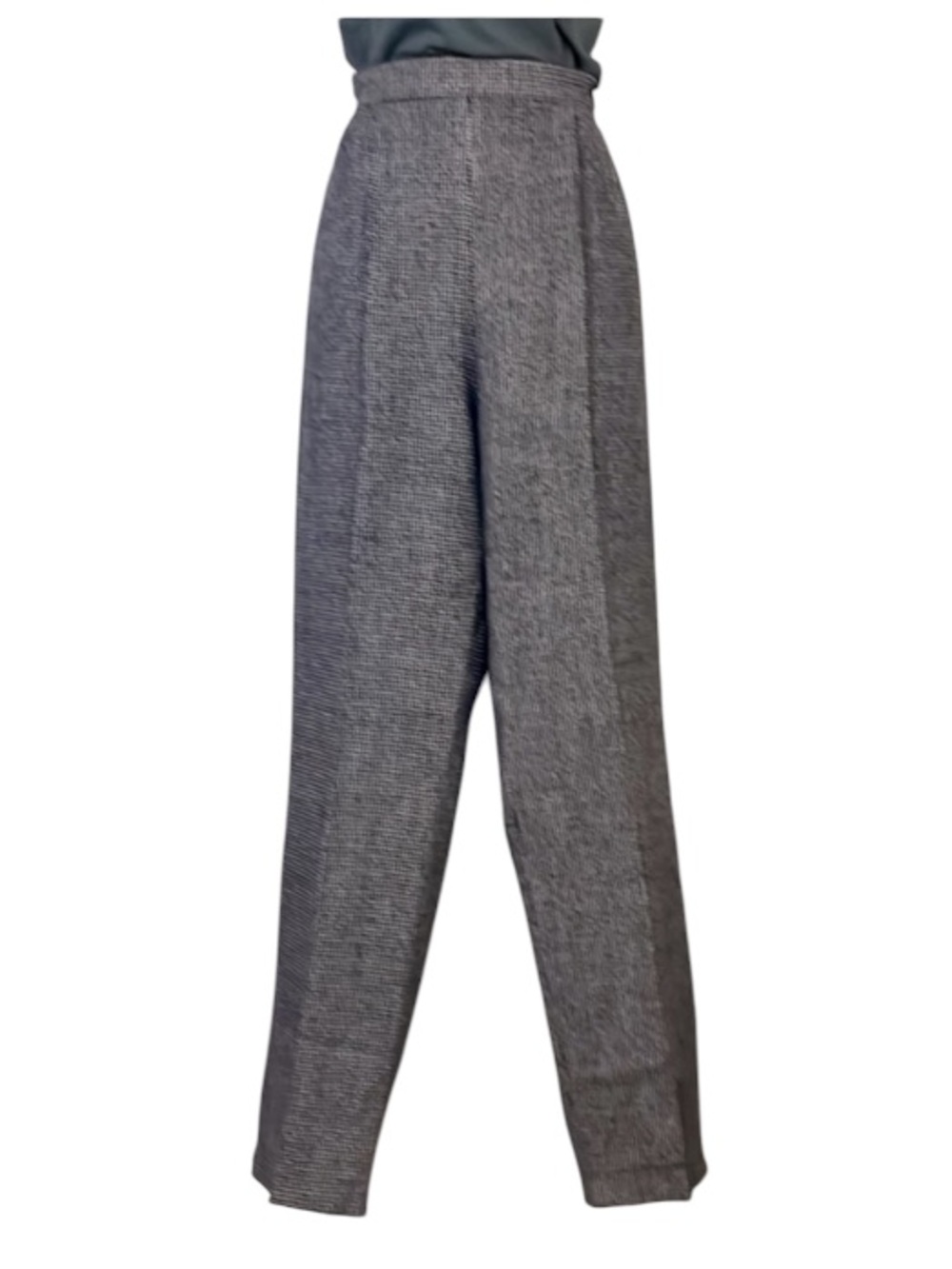 Carlisle/ Sport Wool Houndstooth Checks Pleated Tapered Vintage Toousers Pants